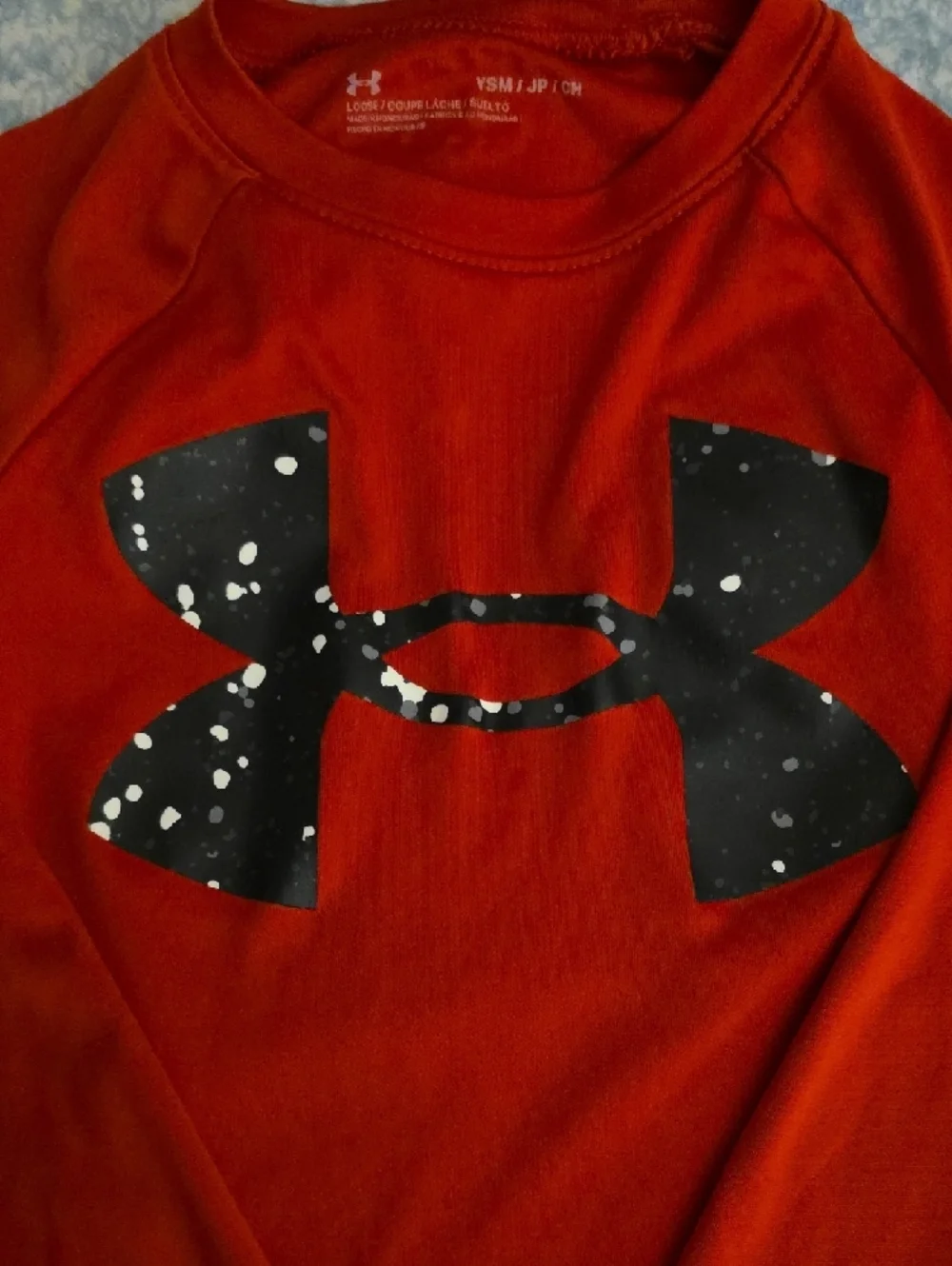 Under Armour Red Long-Sleeve Logo Performance Top YSM